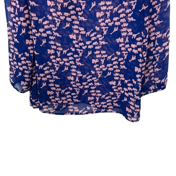 Peaches N Cream Blue Animal Print Blouse Approx Medium - Picture 4 of 11